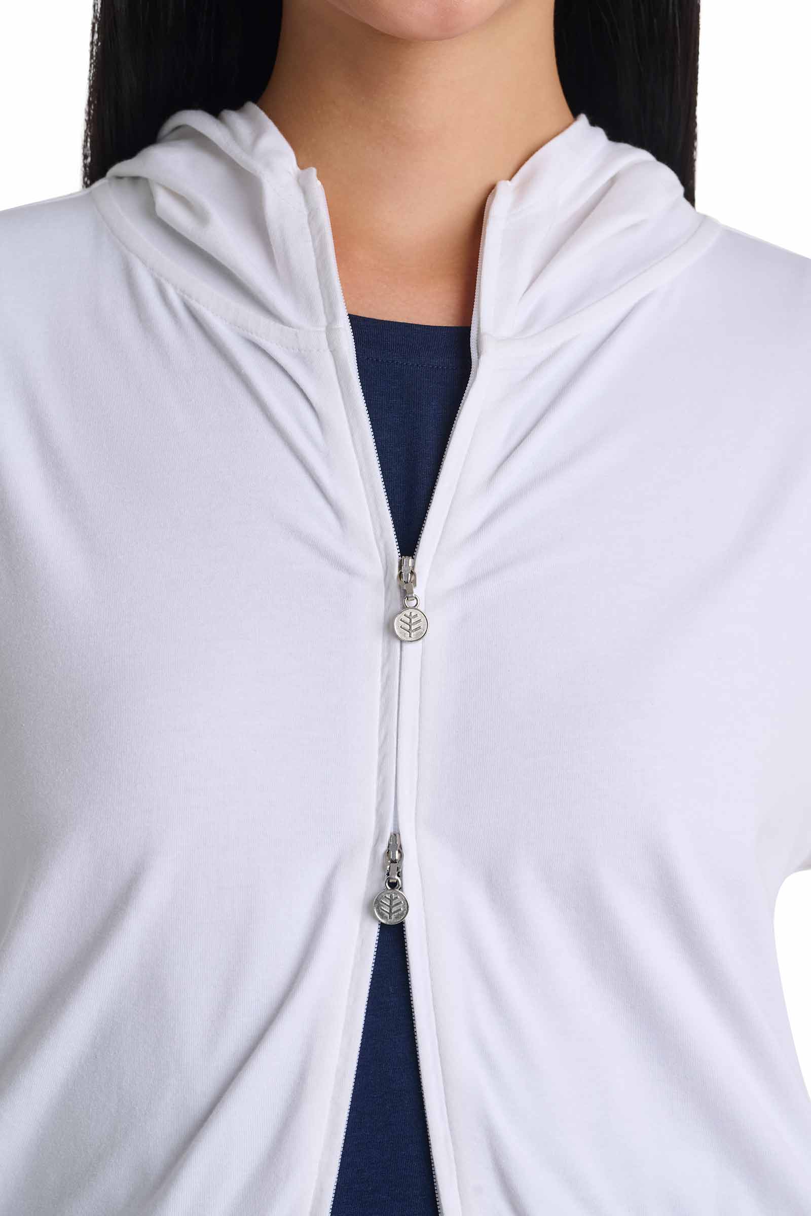 Women's Waterfront Hoodie with Adjustable Waist | White - Image 12