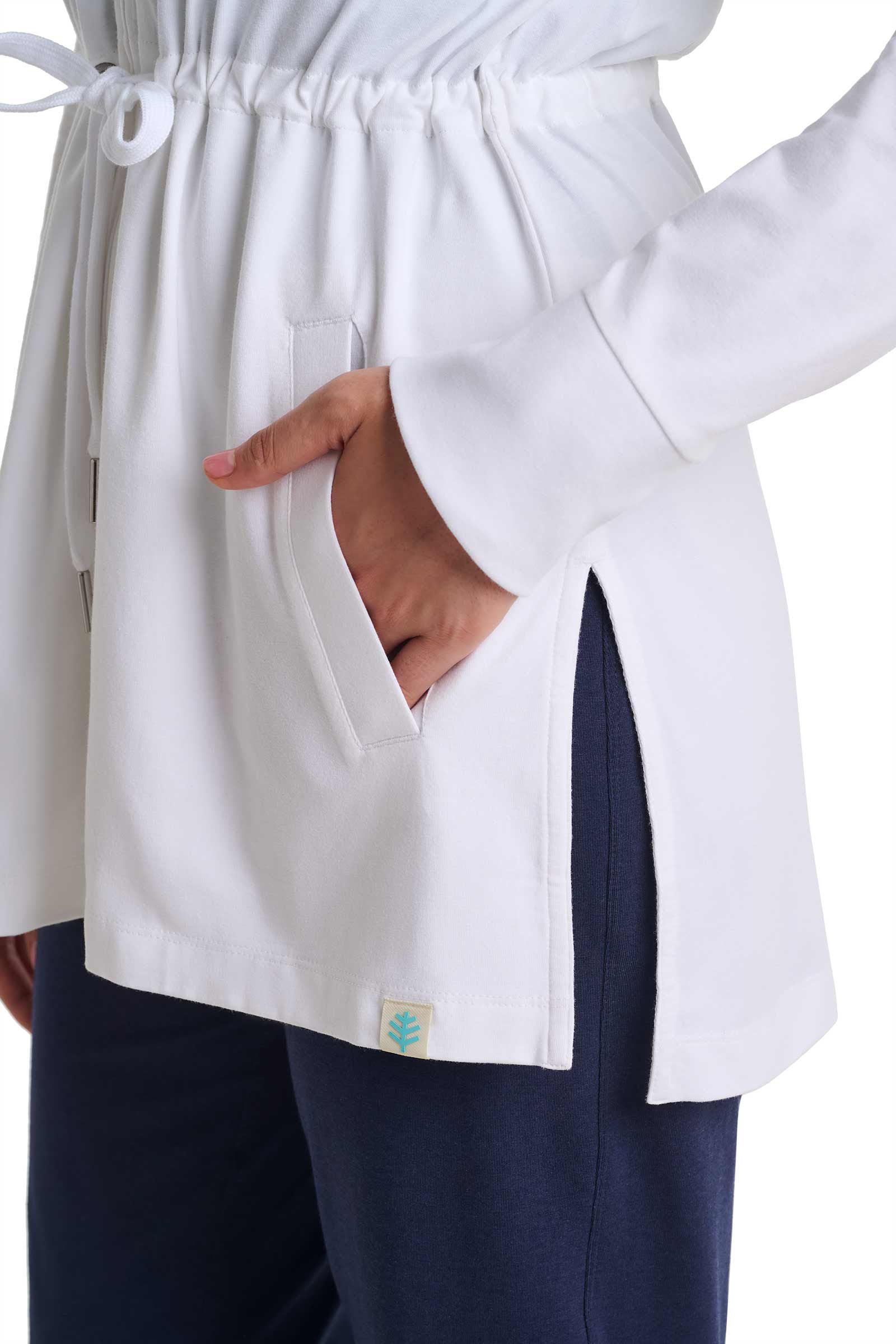 Women's Waterfront Hoodie with Adjustable Waist | White - Image 8