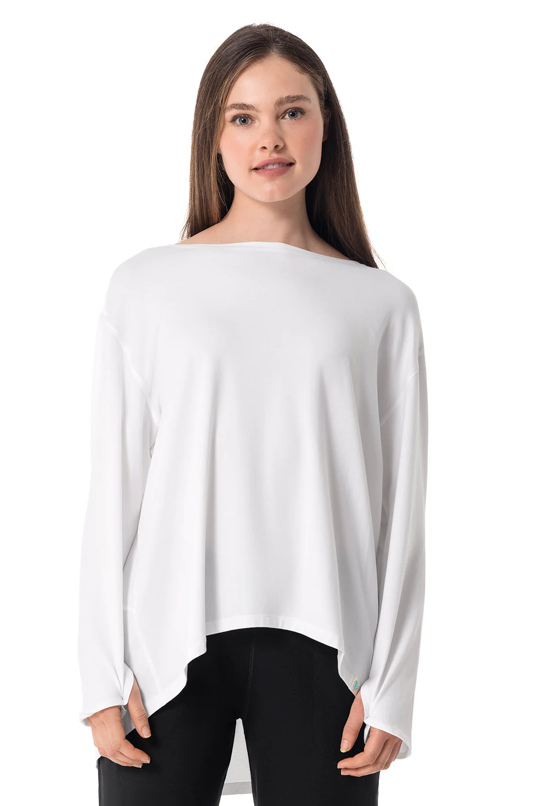 Women's West Palm Drape Long Sleeve T-Shirt | White - Image 2