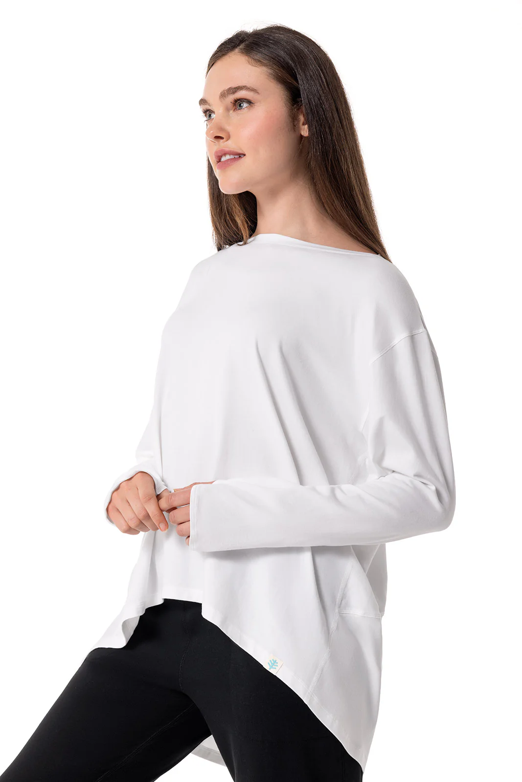Women's West Palm Drape Long Sleeve T-Shirt | White - Image 3