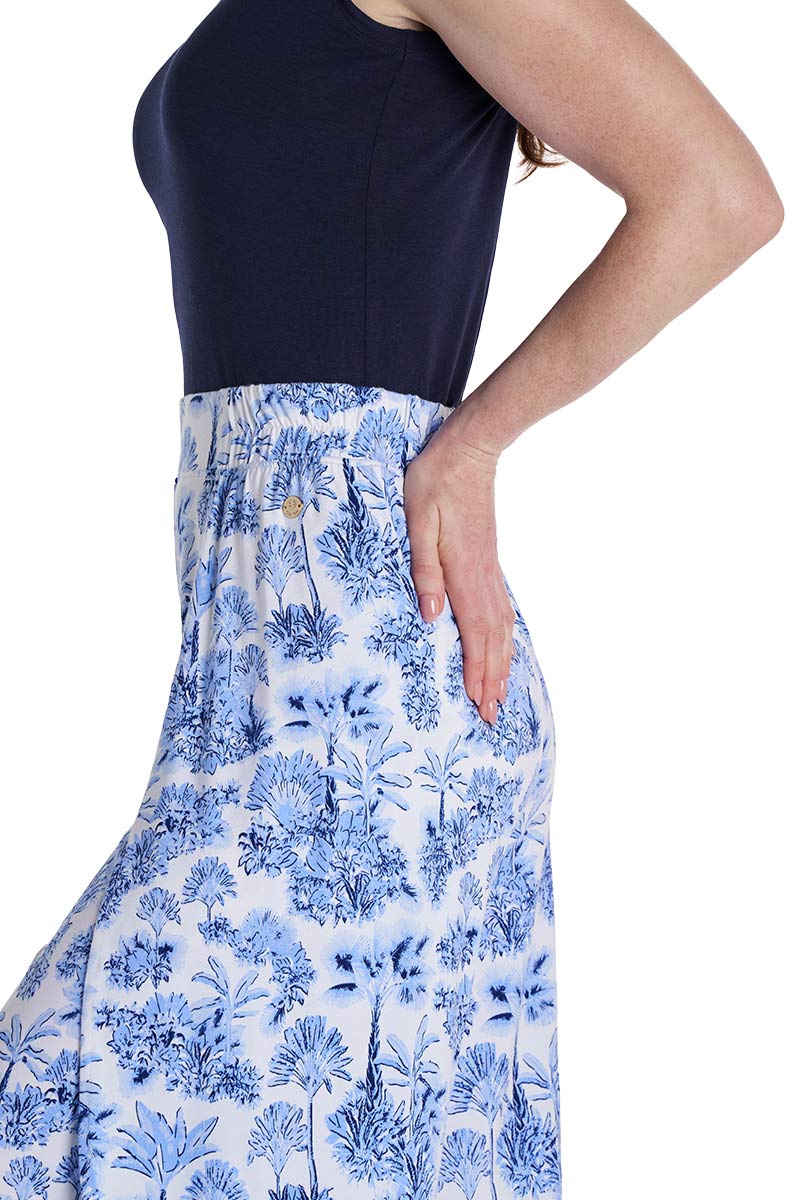 Women's Lynsu Wide Leg Pants with Overlap Detail | Periwinkle Isla Bonita - Image 5