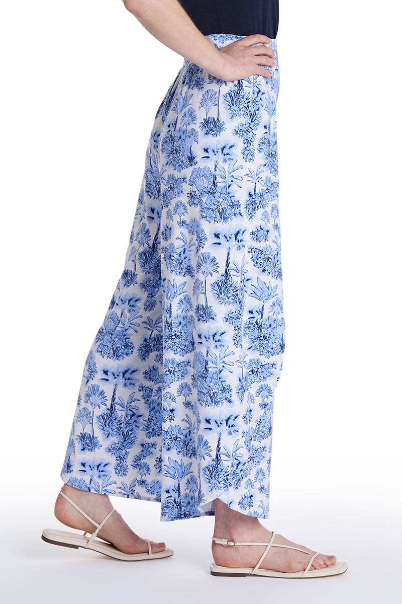 Women's Lynsu Wide Leg Pants with Overlap Detail | Periwinkle Isla Bonita - Image 6