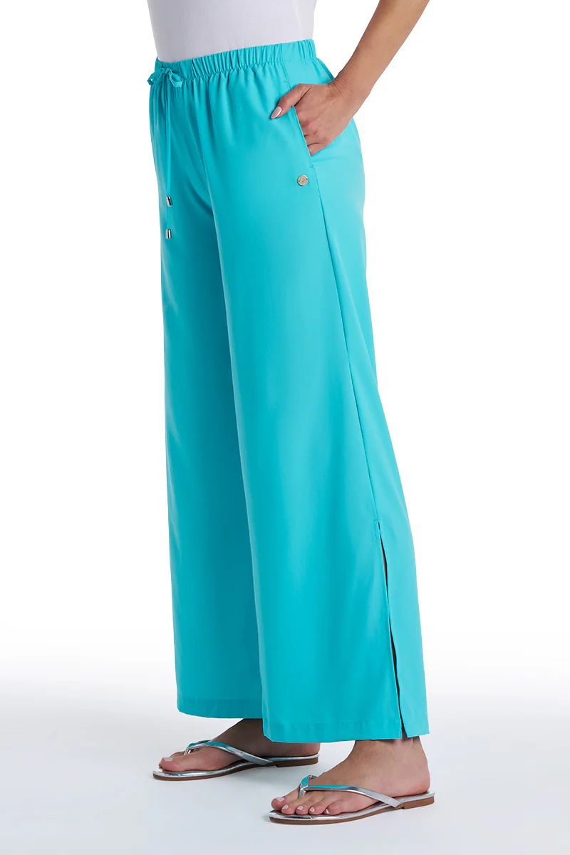 Women's Petra Wide Leg Pant | Coolibar Blue - Image 3