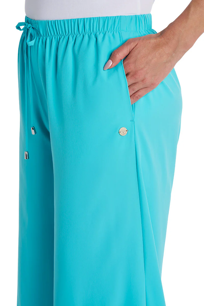Women's Petra Wide Leg Pant | Coolibar Blue - Image 5