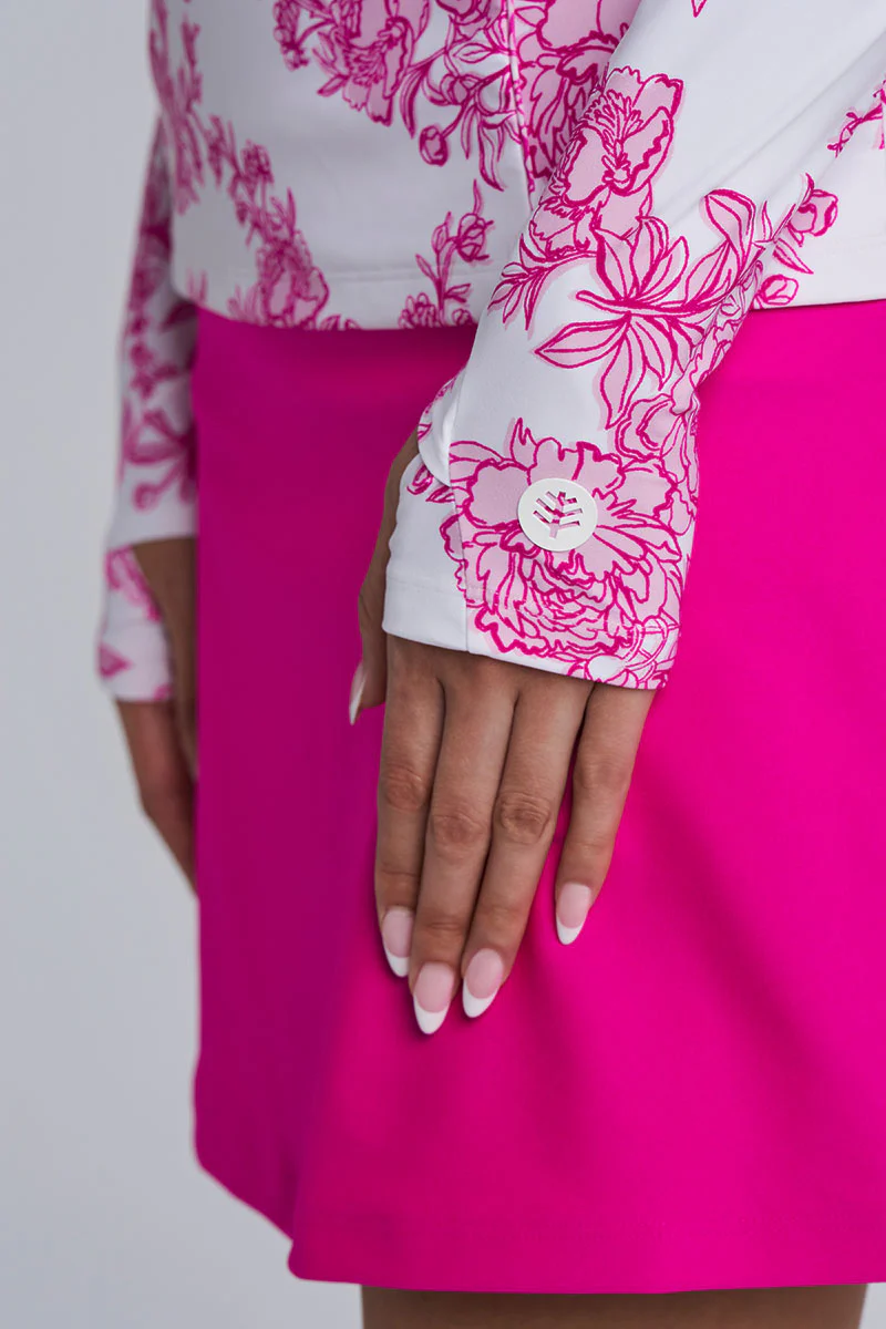 Women's Escalante Zip Rash Guard | Fuchsia Bouquet - Image 6