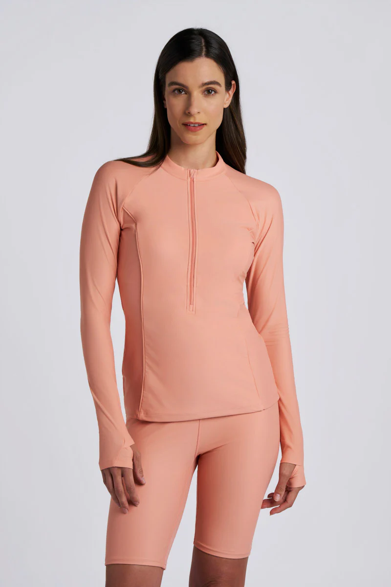 Women's Escalante Zip Rash Guard | Soft Blush - Image 2
