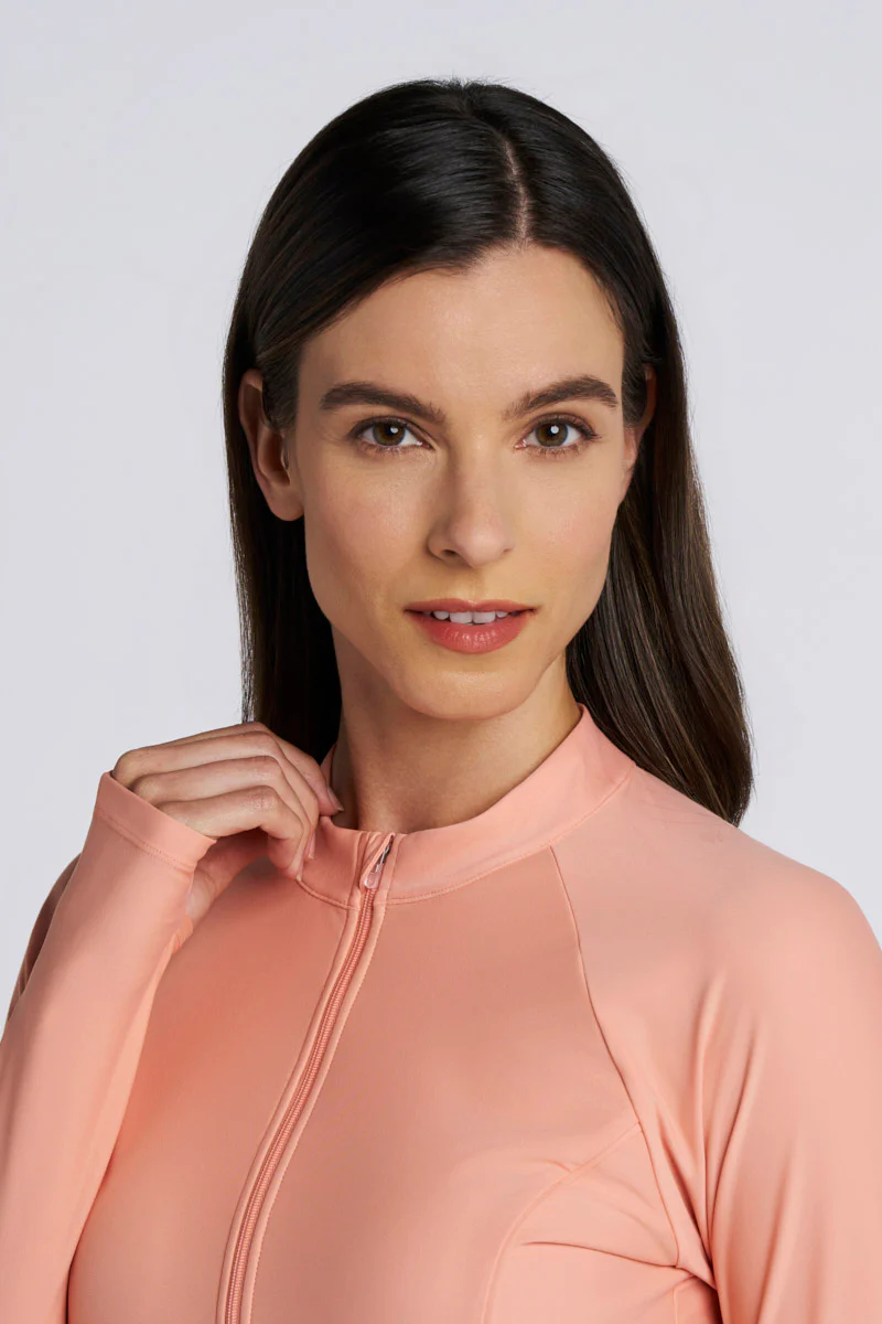 Women's Escalante Zip Rash Guard | Soft Blush - Image 5