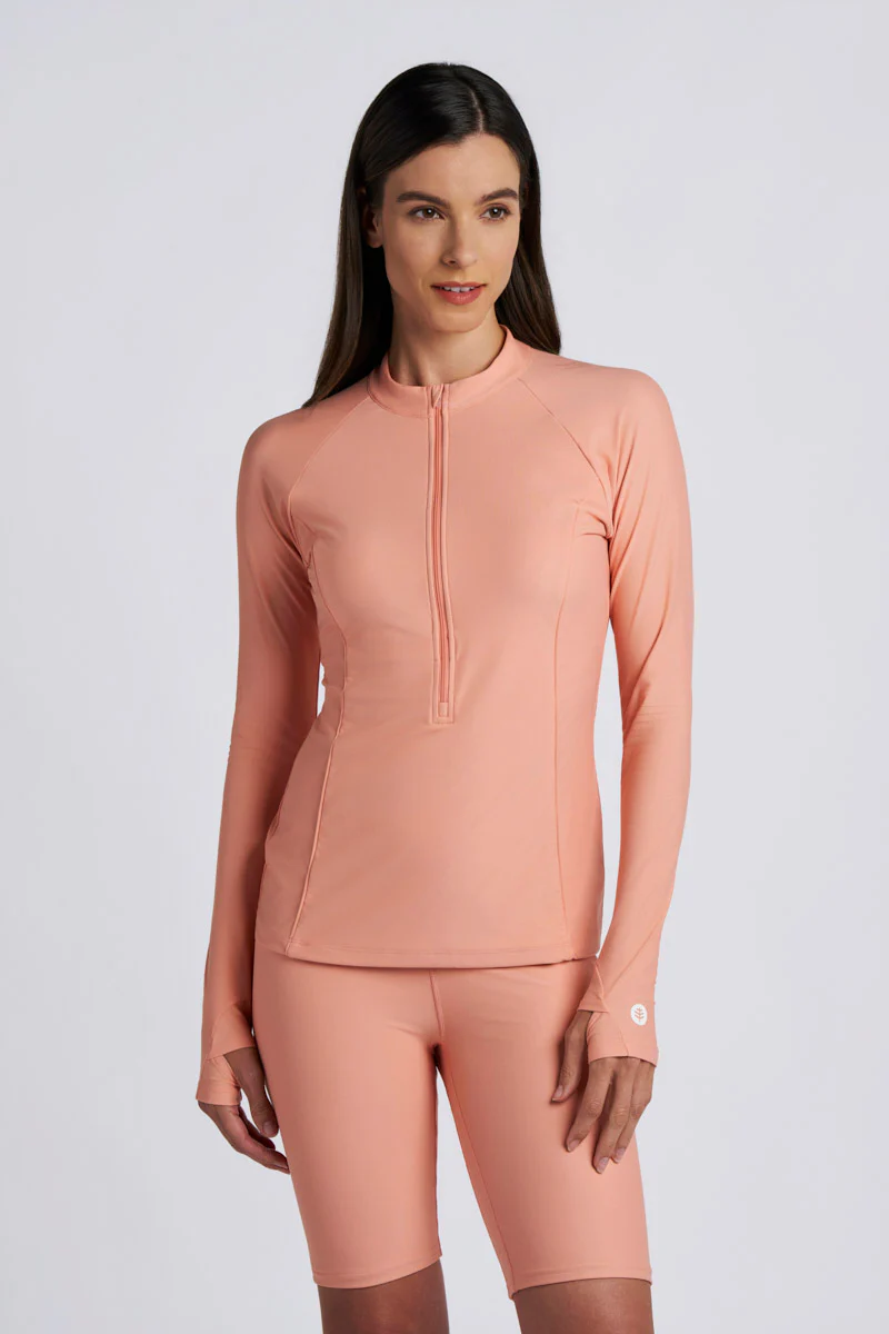 Women's Escalante Zip Rash Guard | Soft Blush - Image 8