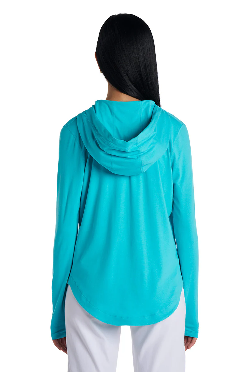 Women's LumaLeo Zip-Up Hoodie | Coolibar Blue - Image 5