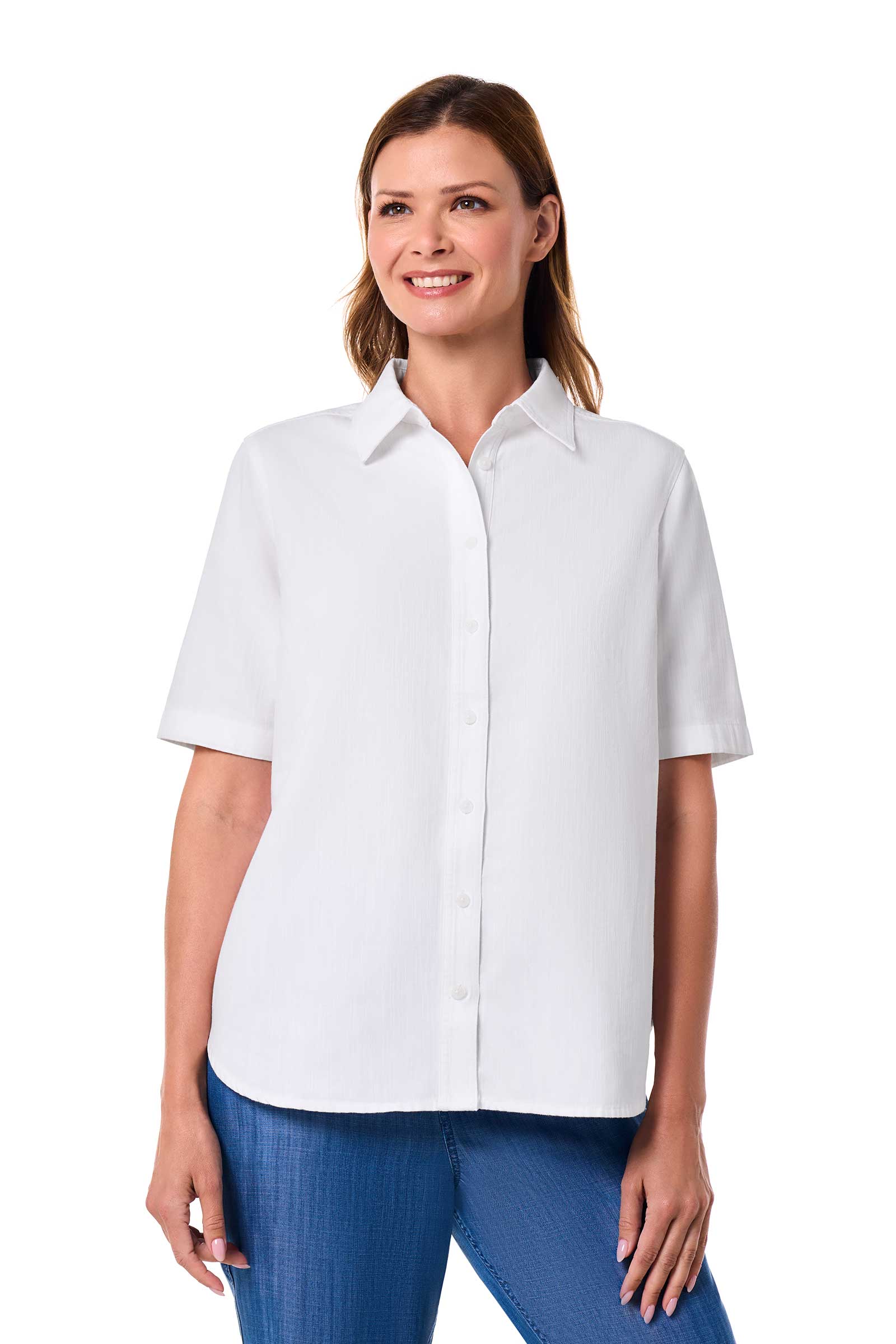 Women's Everglade Chambray Short Sleeve Shirt | White Chambray - Image 6